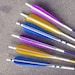 Colorblock Arrow Decor in Bright Purple Blue and Yellow Colorblocked Design