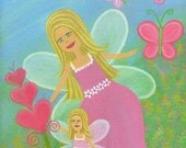Mother Daughter Fairies Kids Wall Art for Kids Room Art Children Decor - Girls Kids Art Prints by TwoLittleWitches