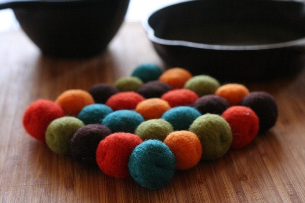 Felted Wool Trivet- Hot Plate - Kitchenware