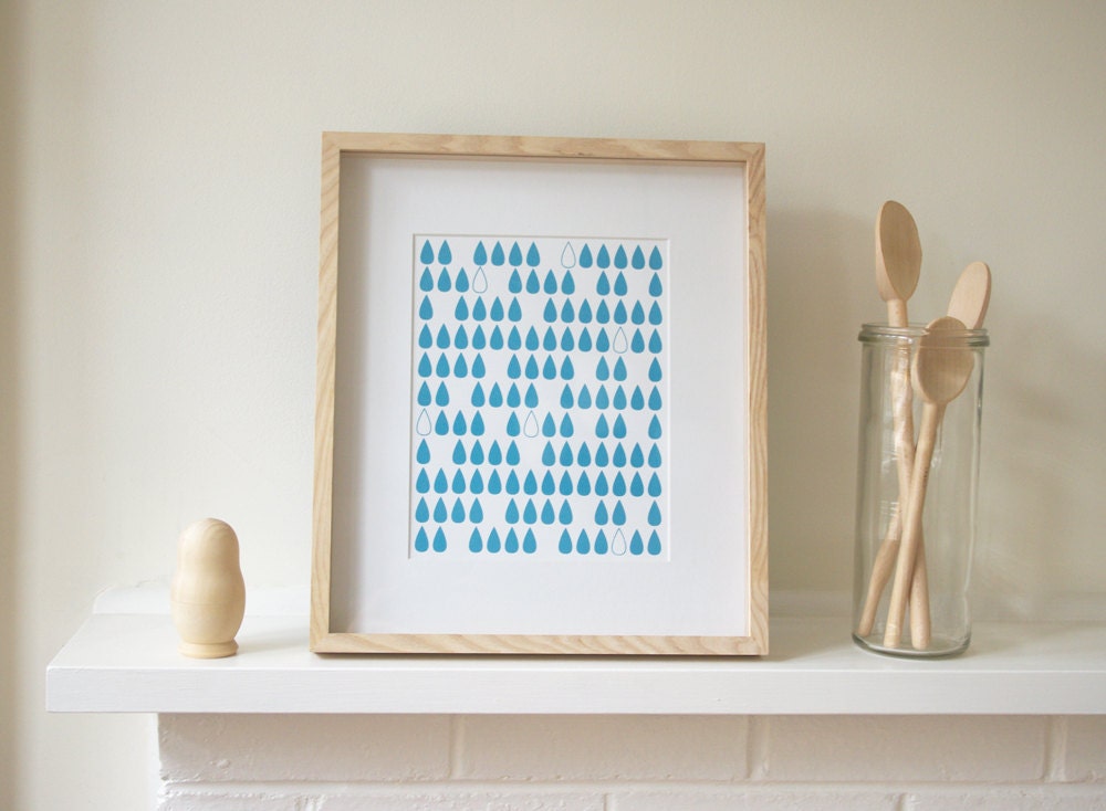 8x10" Raindrops screenprint