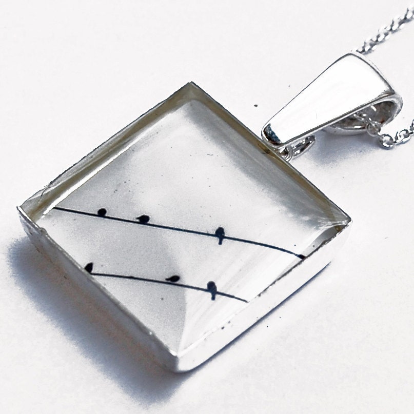 Photo Pendant, Birds on a Wire