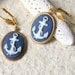 Anchor Earring - cameo jewelry, navy blue and ivory, nautical fashion, summer fashion, beach