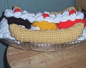 Banana Split, Crochet Food Pattern