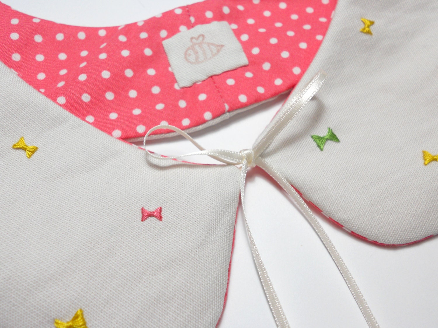 Ice Cream Bows Hand Embroidered Reversible Peter Pan Collar