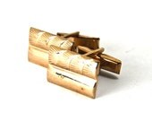 Vintage Mod Rectanular Cufflinks Gold Toned Circa 1950