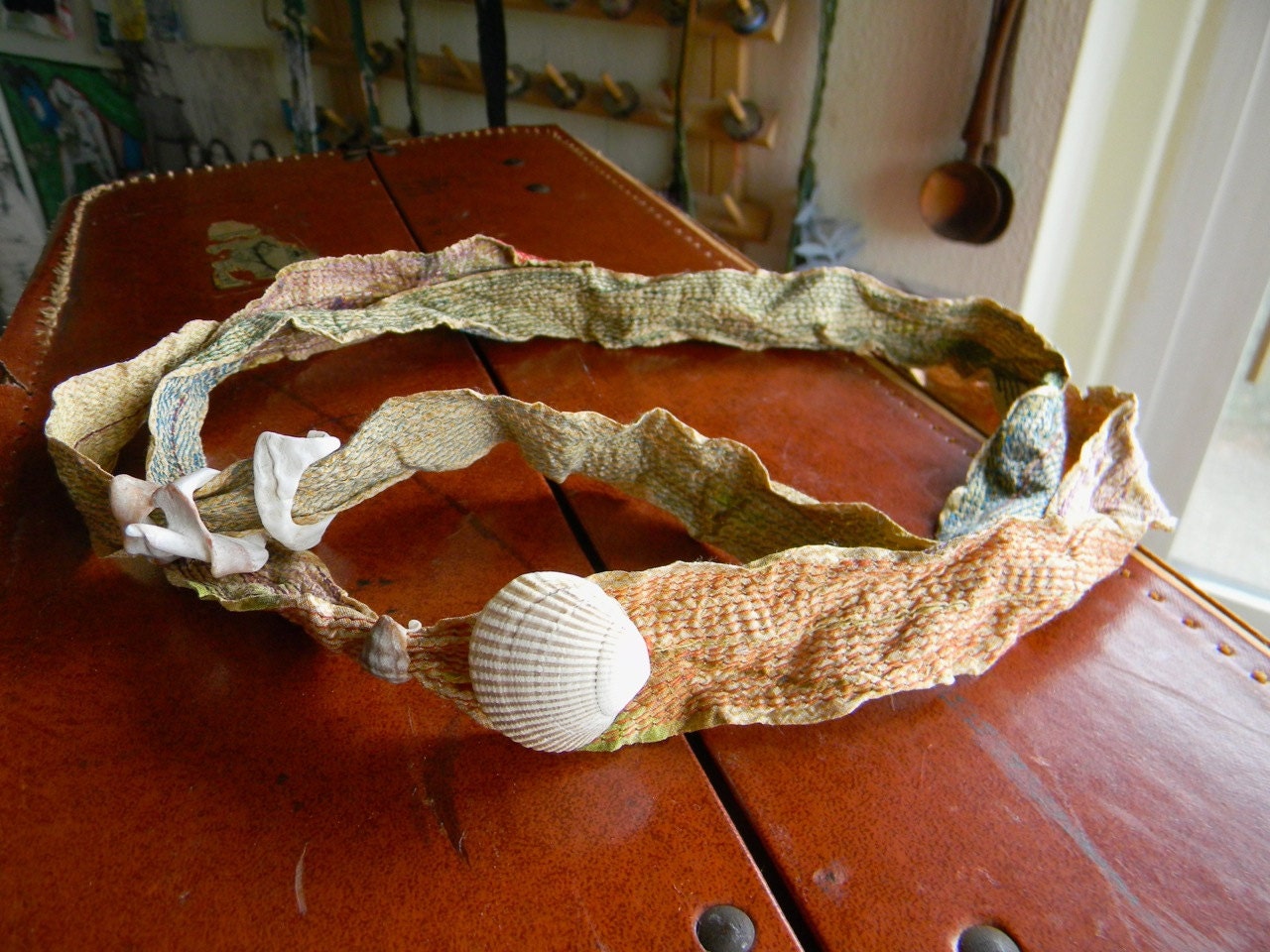 handmade stitched sea silk strand