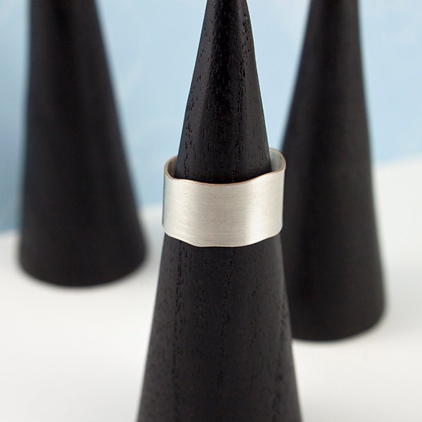 Sterling Silver Fill or Brass Flow Ring - Hammered or Brushed Finish