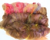 handcarded batt spinning or felting fiber 3.1 oz