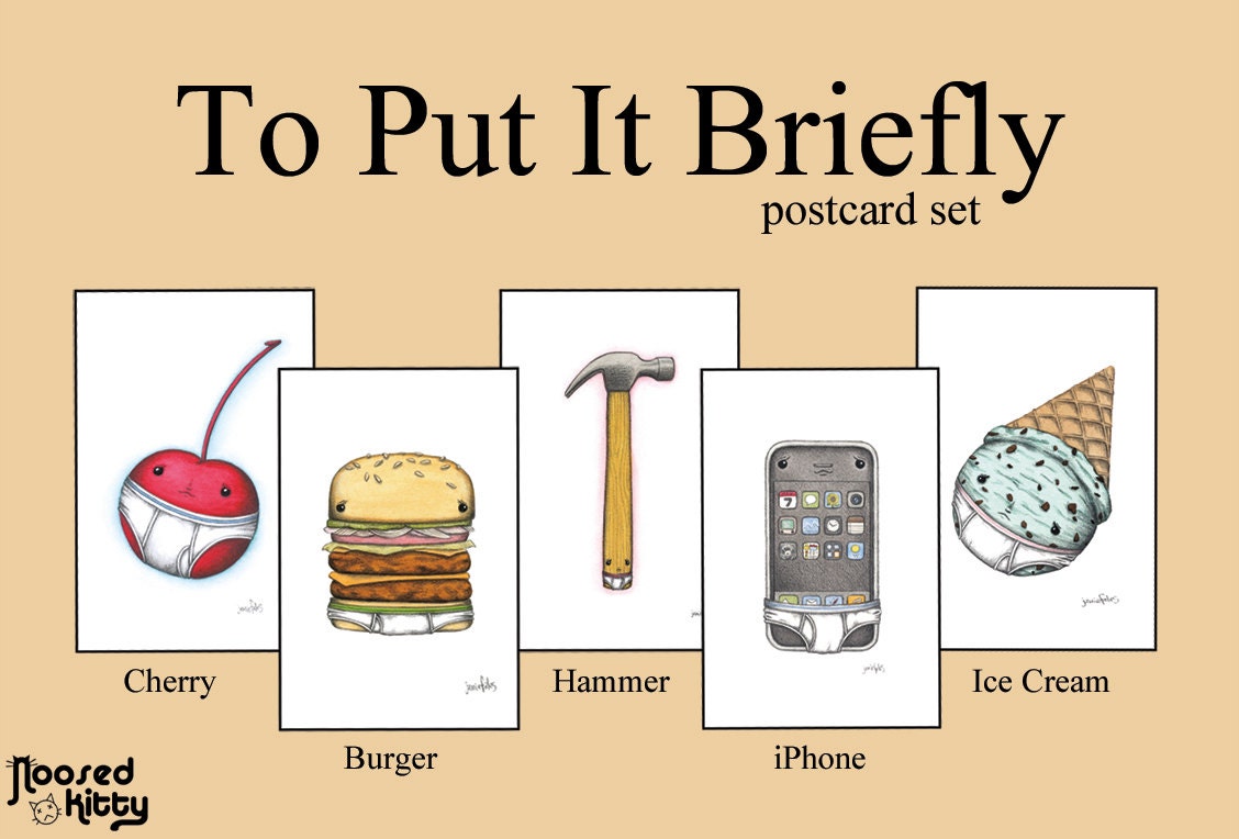To Put It Briefly Postcard Set