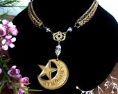 the star of mardi gras antique new orleans charm assemblage necklace