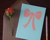 Papercut Card: Bow in Pink and Mint