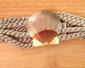 Vintage 80s Silky Cord Seashell Belt