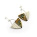 Faux wood and Ivory polymer sterling silver beads dangle shield Earrings