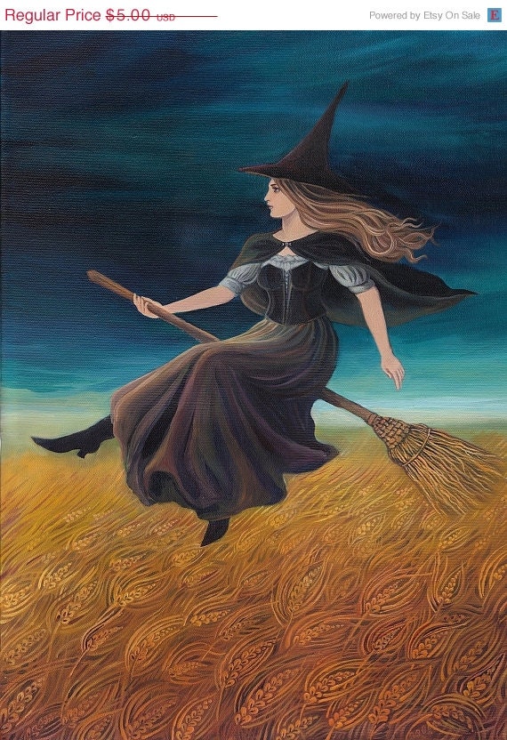 ON SALE Barley Witch - Victorian Pagan Goddess 5x7 Greeting Card