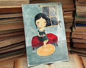 Sleepless Nights - Original Watercolor Painting on Paper by Danita Art (7 x 10 Inches)