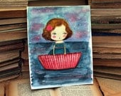On The Sea Of Isabella - Original Watercolor Painting on Paper by Danita Art (8 x 10 Inches)
