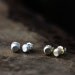 14k gold stud earrings, solid organic pebble earrings, eco friendly