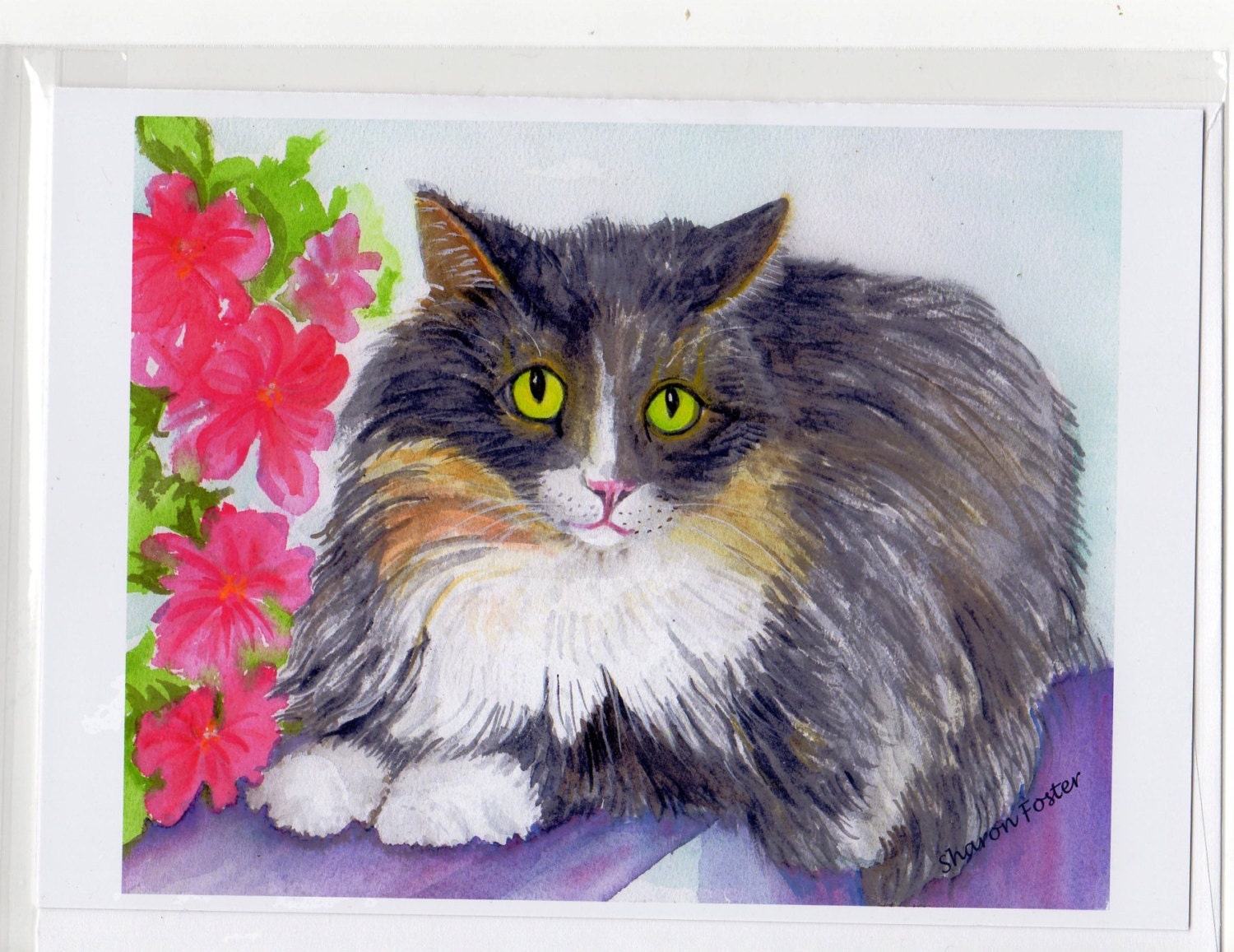 Gorbie the Cat -  Card, from my original painting