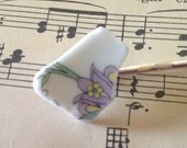 Bobbie pin recycled vintage broken plate hair pin pretty floral