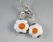 Fried Eggs - Glass Lampwork Earrings