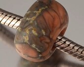 KILLERBEEDZ1 - Coral Crackle - Big Hole Barrel Bead (European Charm Bracelet)