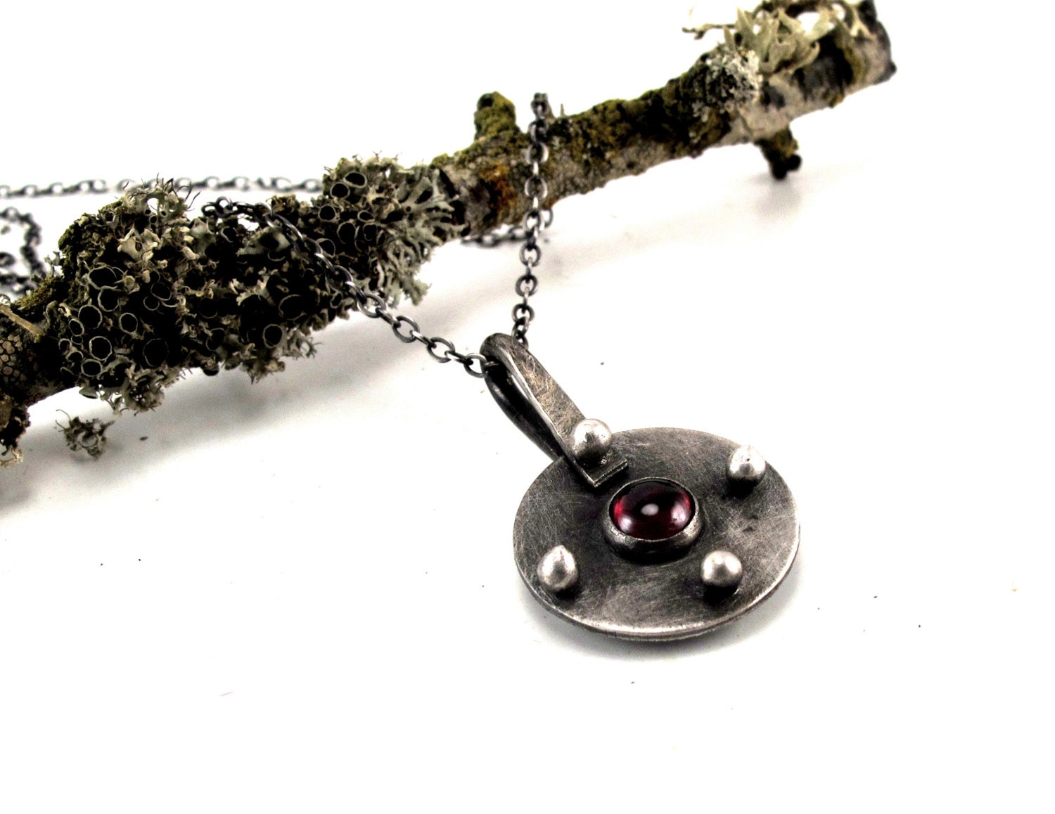 50% Off SALE - Sterling Silver Medallion Necklace - Your Choice of Stones - LAST ONES