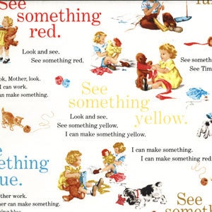 Michael Miller See Something Dick and Jane Fabric - 1 yard