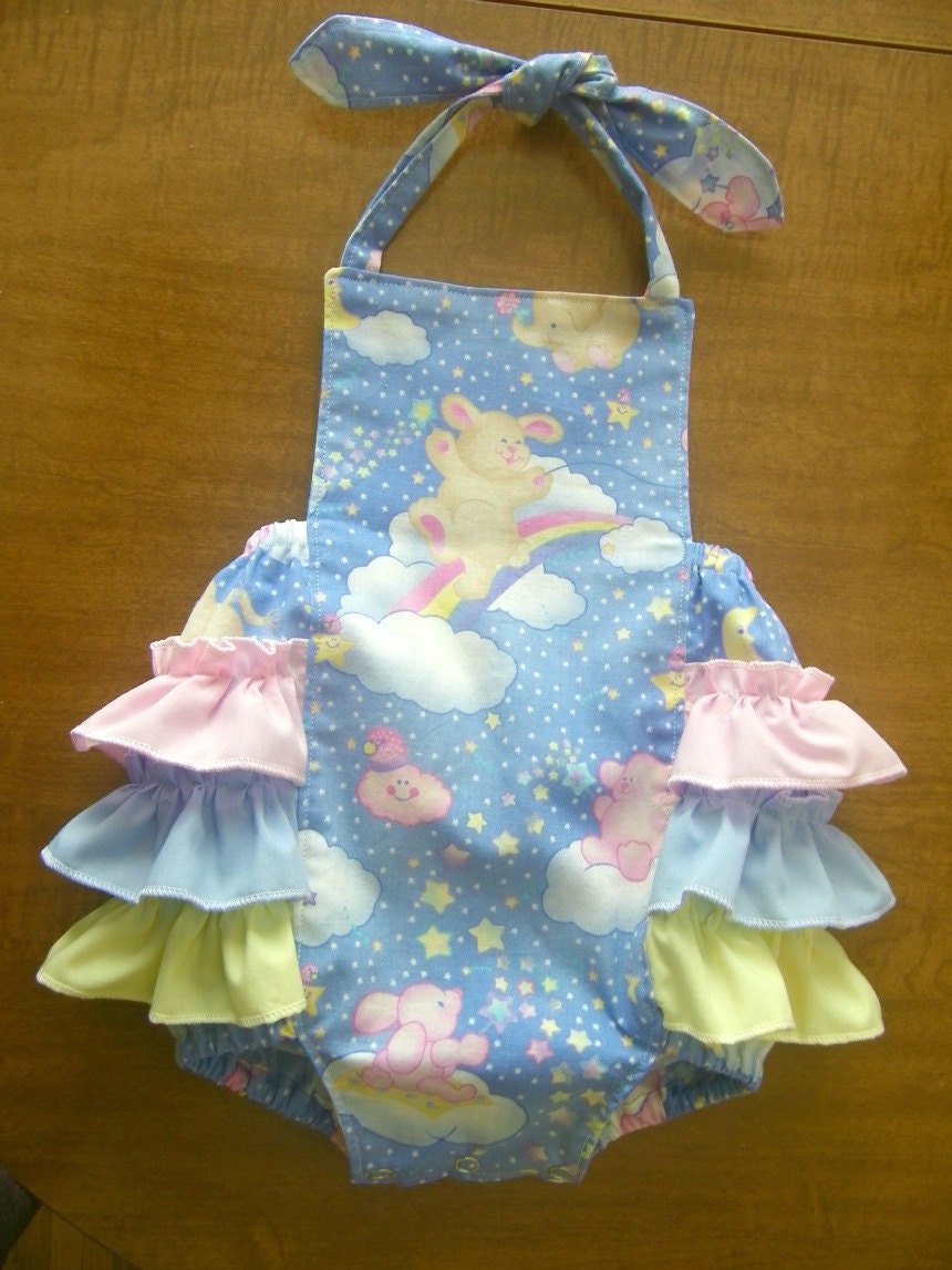 Baby Toddler Ruffle Sunsuit Romper Playsuit Rainbow Ruffles Summer