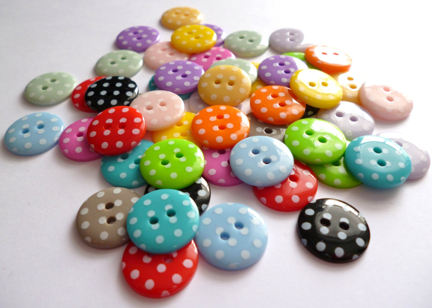 Small Polka Dot Buttons - MIXED BAG of 50