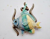 Tropical Fish Figural Vintage Brooch Pin