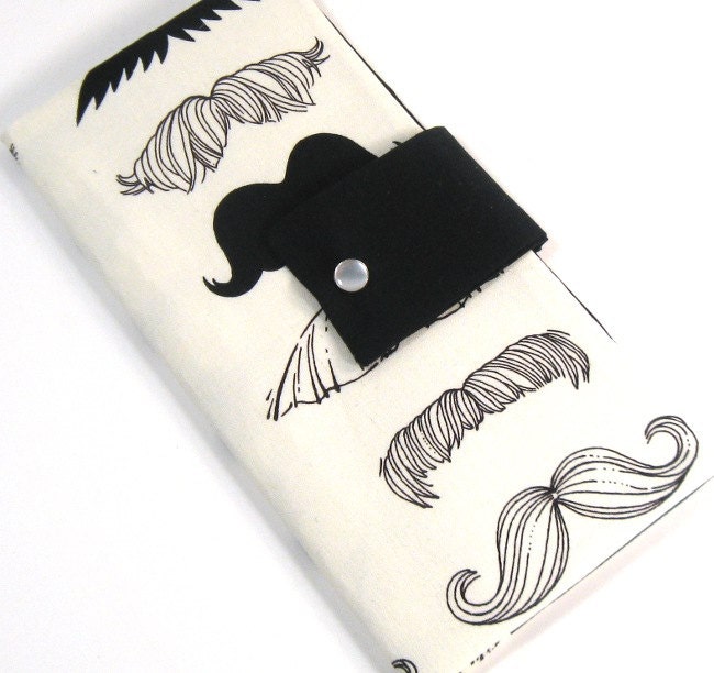 Snap Travel Passport Wallet Passport Cover in Black Mustache - travel oranizer
