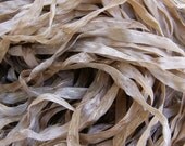 Hand Dyed Ribbon  Cafe Latte  Dazzle ribbon 5 yards