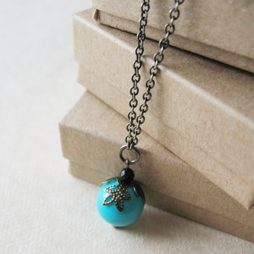 Single Seafoam Bead Long Strand Necklace - Boho Mod