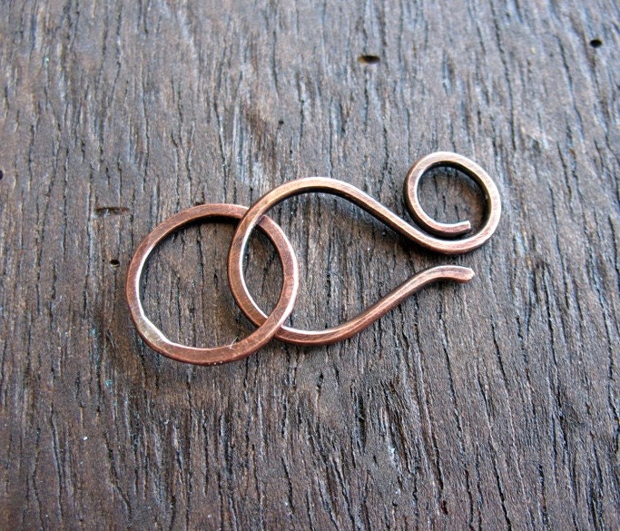 Antiqued Copper Clasp in 16 gauge with Soldered Link