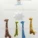 Musical Baby Mobile GIRAFFE LANE (custom color)  hand-painted details both sides - Art Mobile for Modern Nursery Decor, Baby Crib, Playroom