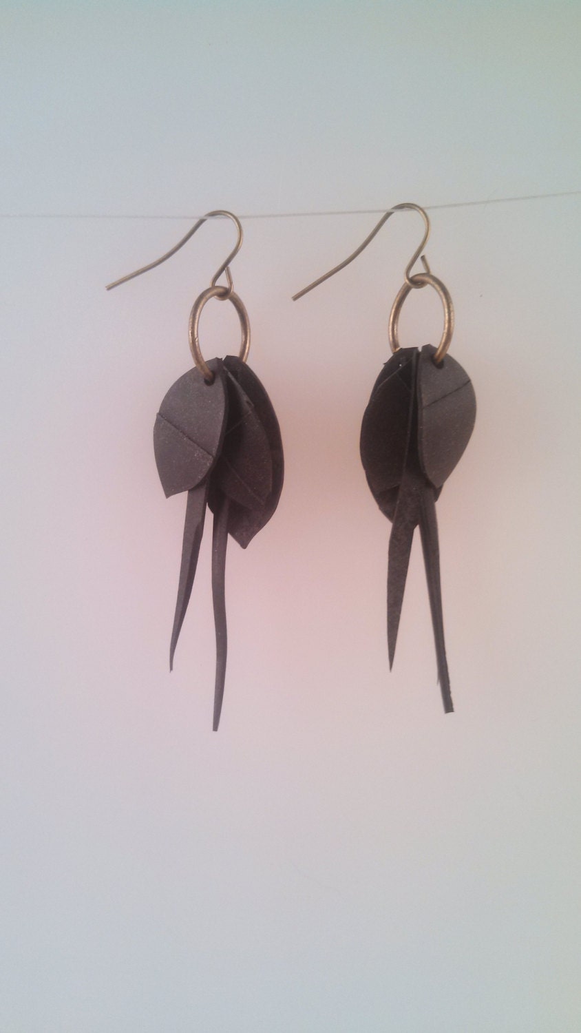 rubber inner tube bits earrings