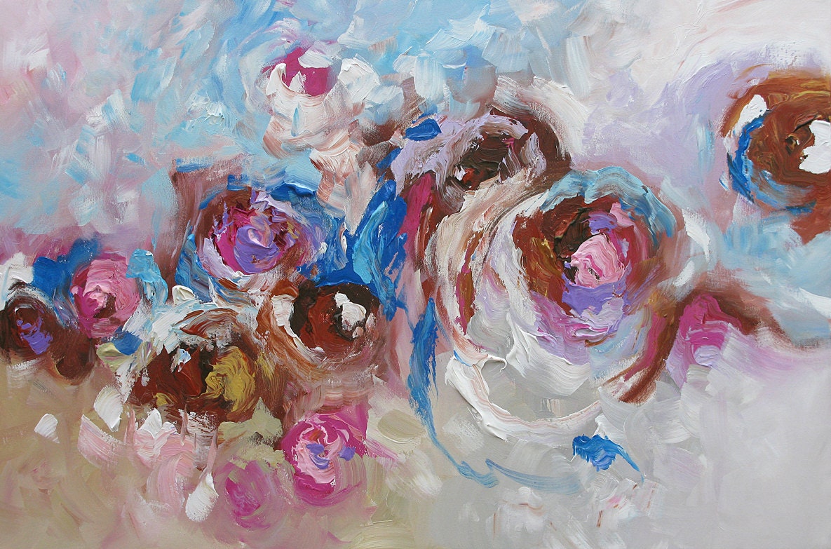 MOVING SALE - Abstract Painting Original Art Modern Expressionist Ethereal Non Objective Acrylic Painting on Canvas by Linda Monfort