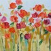 MOVING SALE - Original Abstract Floral Painting Fauve Impressionist Landscape Acrylic Painting on Canvas by Linda Monfort