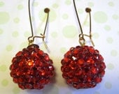 Red hot fashion earrings with crystals, Jewelry, red crystals fashion earrings, Chic