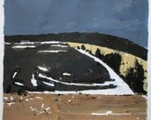 January 11, 5:00 p.m., Orginal Landscape Painting on Paper, Stooshinoff
