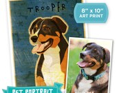 Custom Pet Portrait - Custom Cat Portrait or Custom Dog Portrait - 8" x 10" Pet Art Print - Custom Animal Portrait - Cat Print