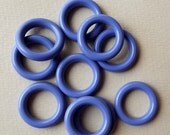 Glossy vintage indigo blue lucite hoops