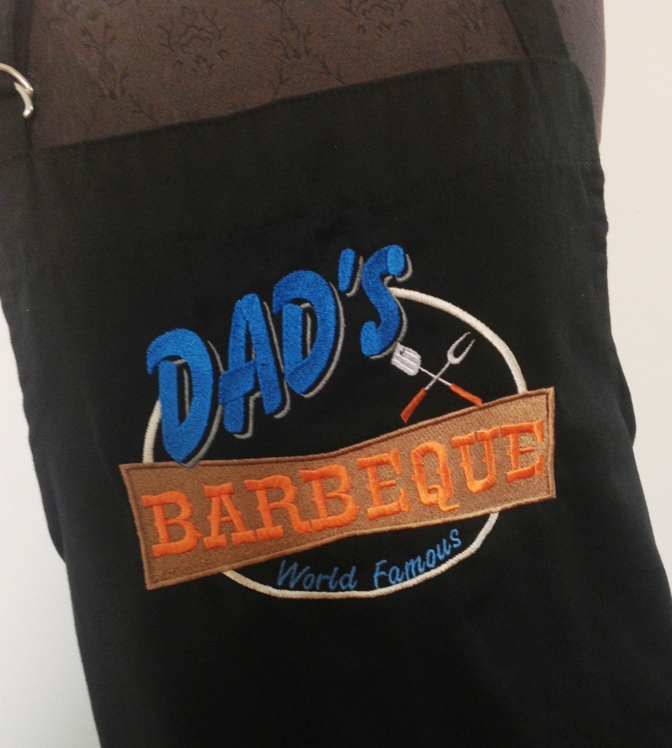 Mans Barbeque Apron - Choose the Design you want - Full coverage Apron with Machine Embroidered Design