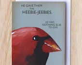 Heebie Jeebies - bird NOTE CARD