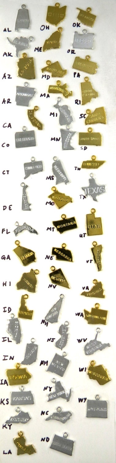 Birdhouse Jewelry - State Charm Necklace