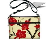 MacBook Air 13 inch Case Sleeve Cute Cross Body Red Shoulder Bag Zipper Padded  Asian Cherry Blossom