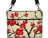 SALE  13 inch Laptop Bag  Floral Laptop Case Woman's Messenger Bag Cross Body Bag Macbook Pro 13 / Air / Retina cherry blossom red