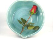 Dusk Blue Valentine Heart Shaped Handmade Ceramic Bowl or Baking Dish READY2SHIP  Minimalist Serving Bowl in Robin's Egg Blue - Art Vessel