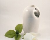 Elegant black and white bud vase  - Art vessel for office, home decor perfect for Mother's Day
