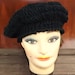 Crochet Hat Women Hat - ANDREA Womens Beret Hat Ribbed in Black - Crochet Womens Hat - Custom Order